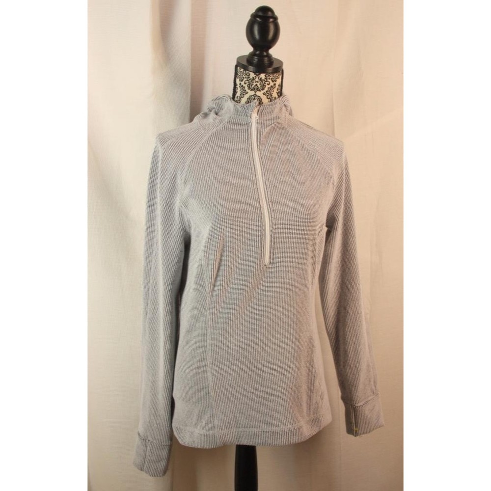 Zella Hoodie Gray Half Zip Top Women's Size M Medium Long Sleeves